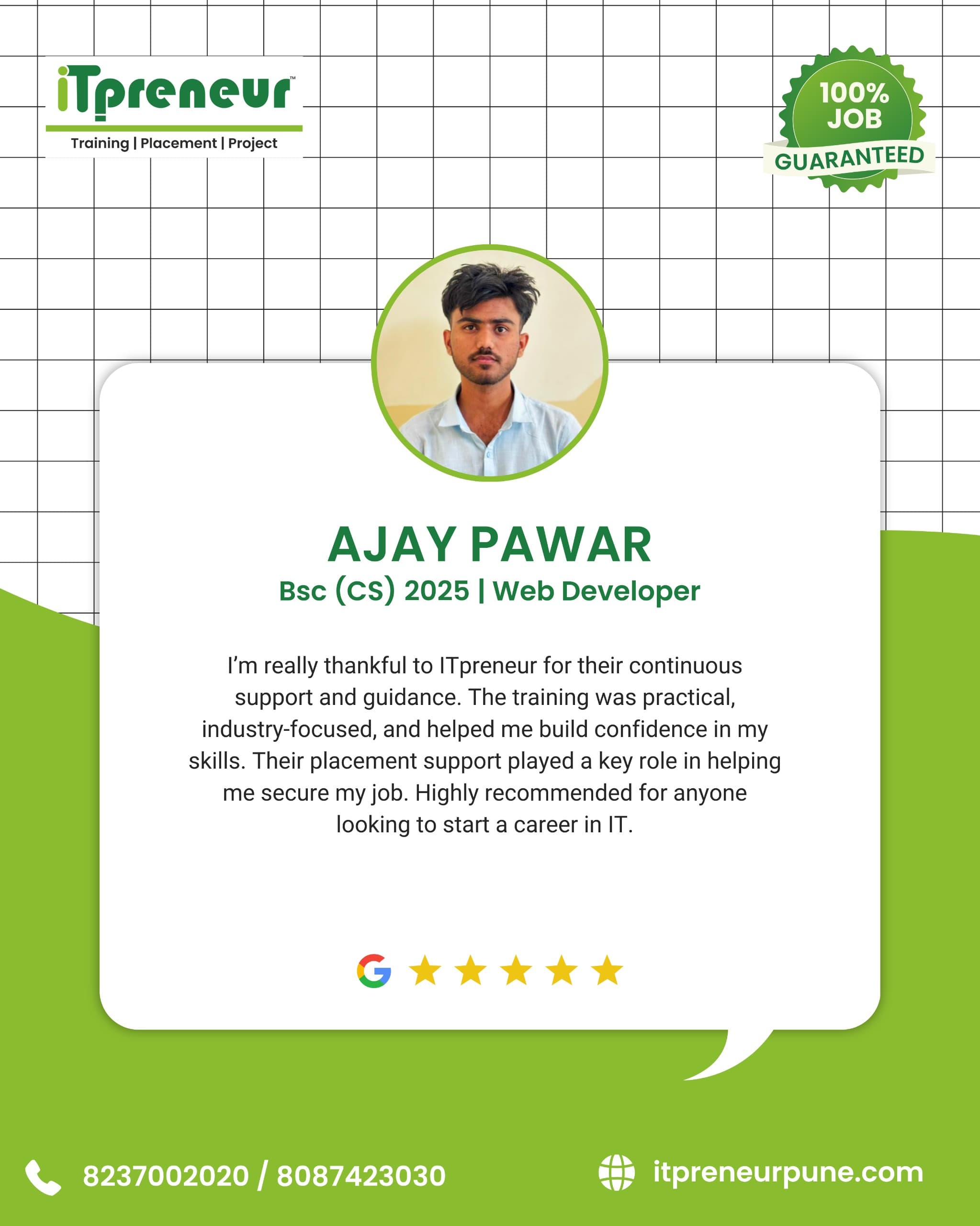 IT Preneur placed student success story 2