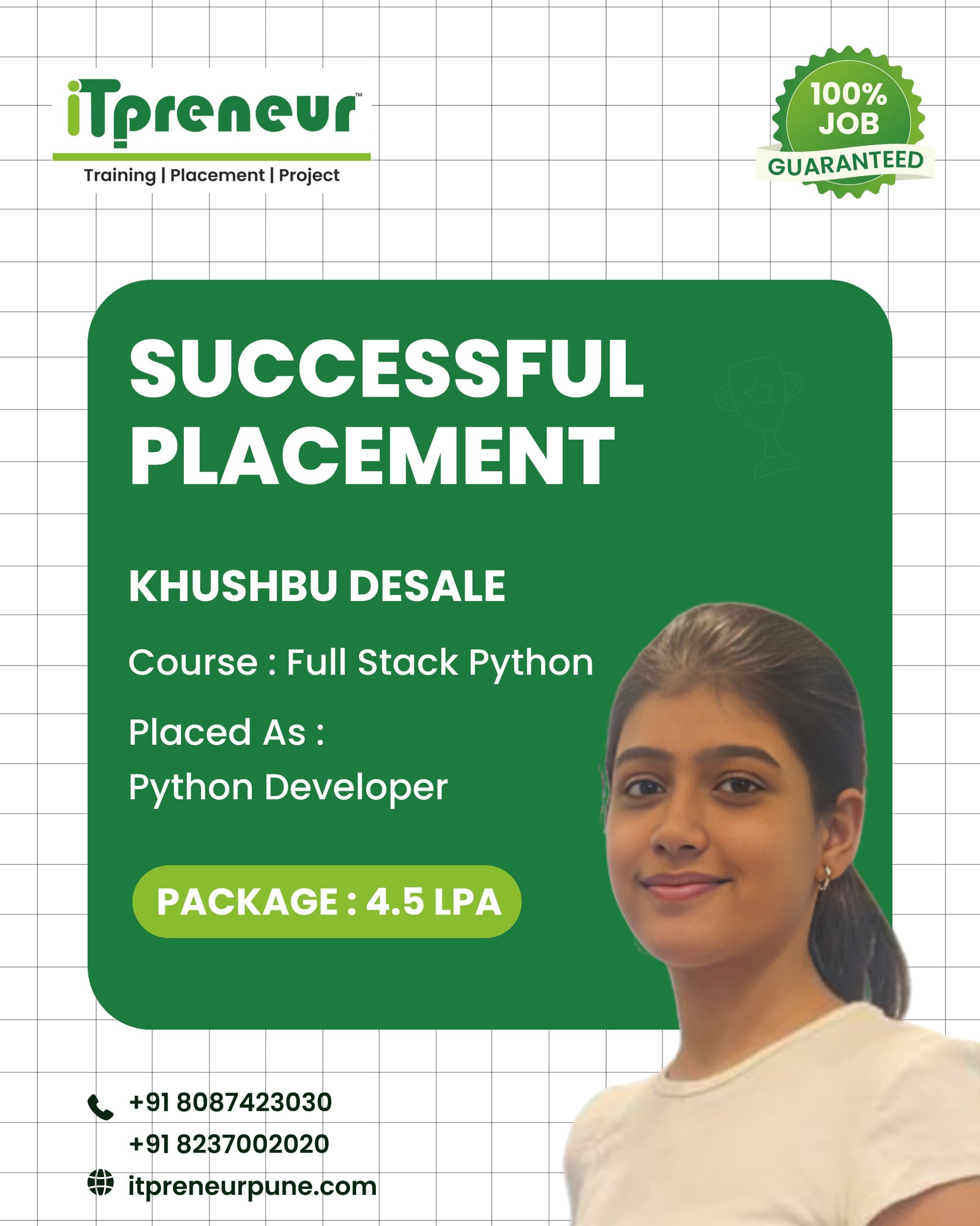 IT Preneur placed student success story 5