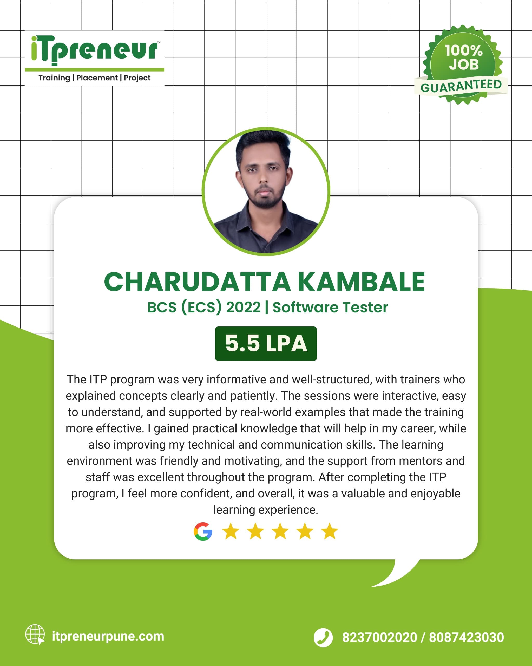 IT Preneur placed student success story 8