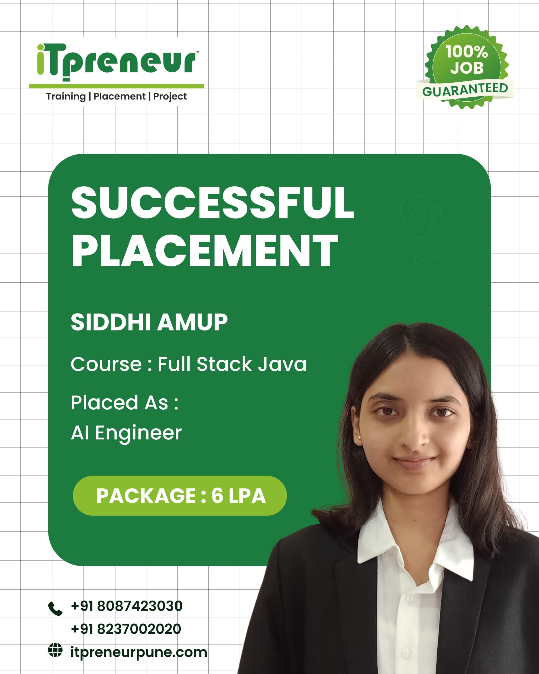 IT Preneur placed student success story 12