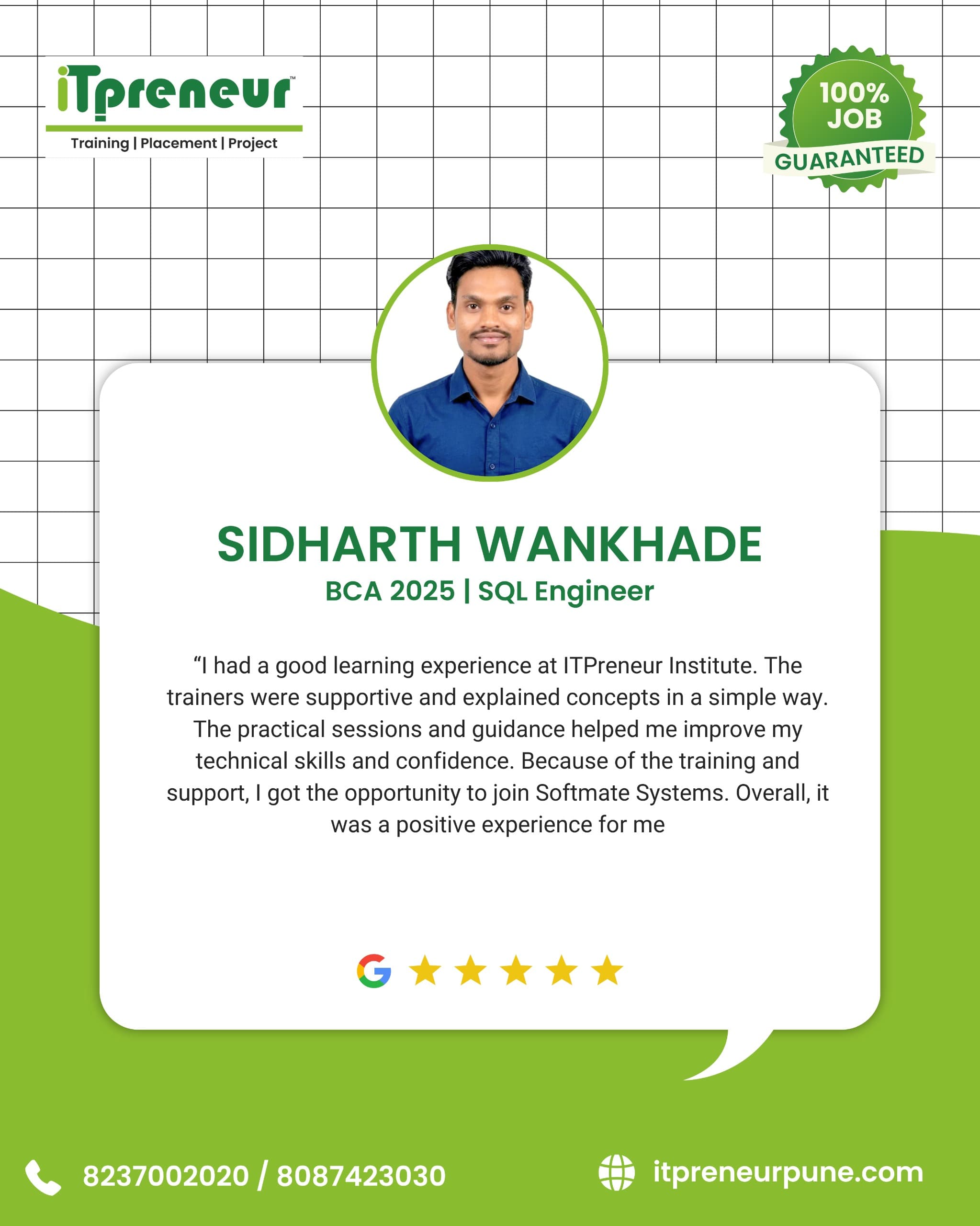 IT Preneur placed student success story 15