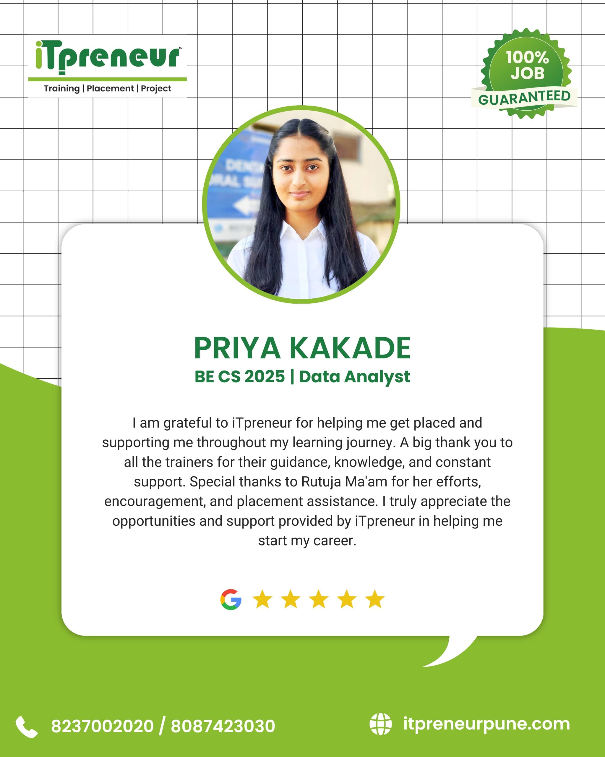 IT Preneur placed student success story 16