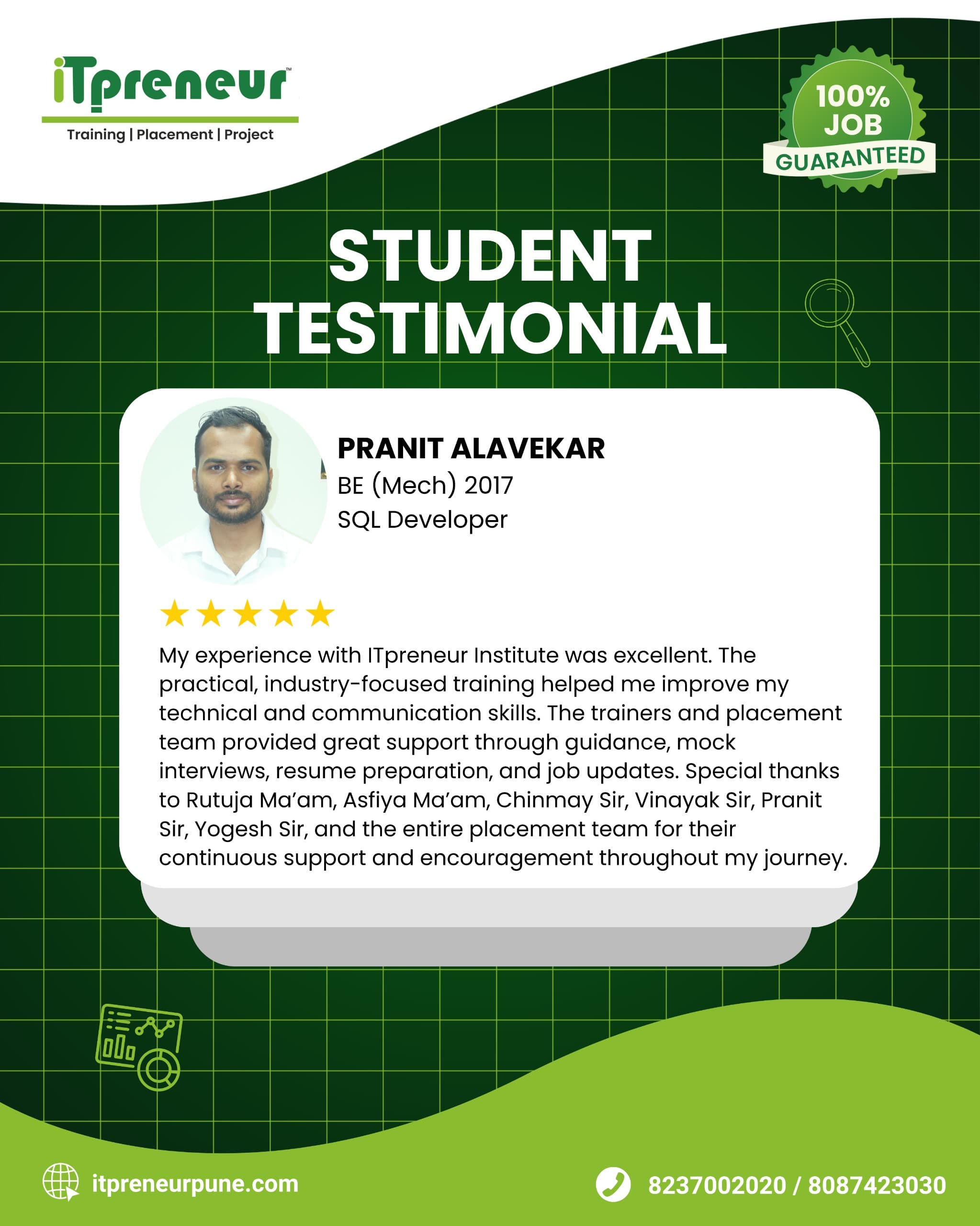 IT Preneur placed student success story 17
