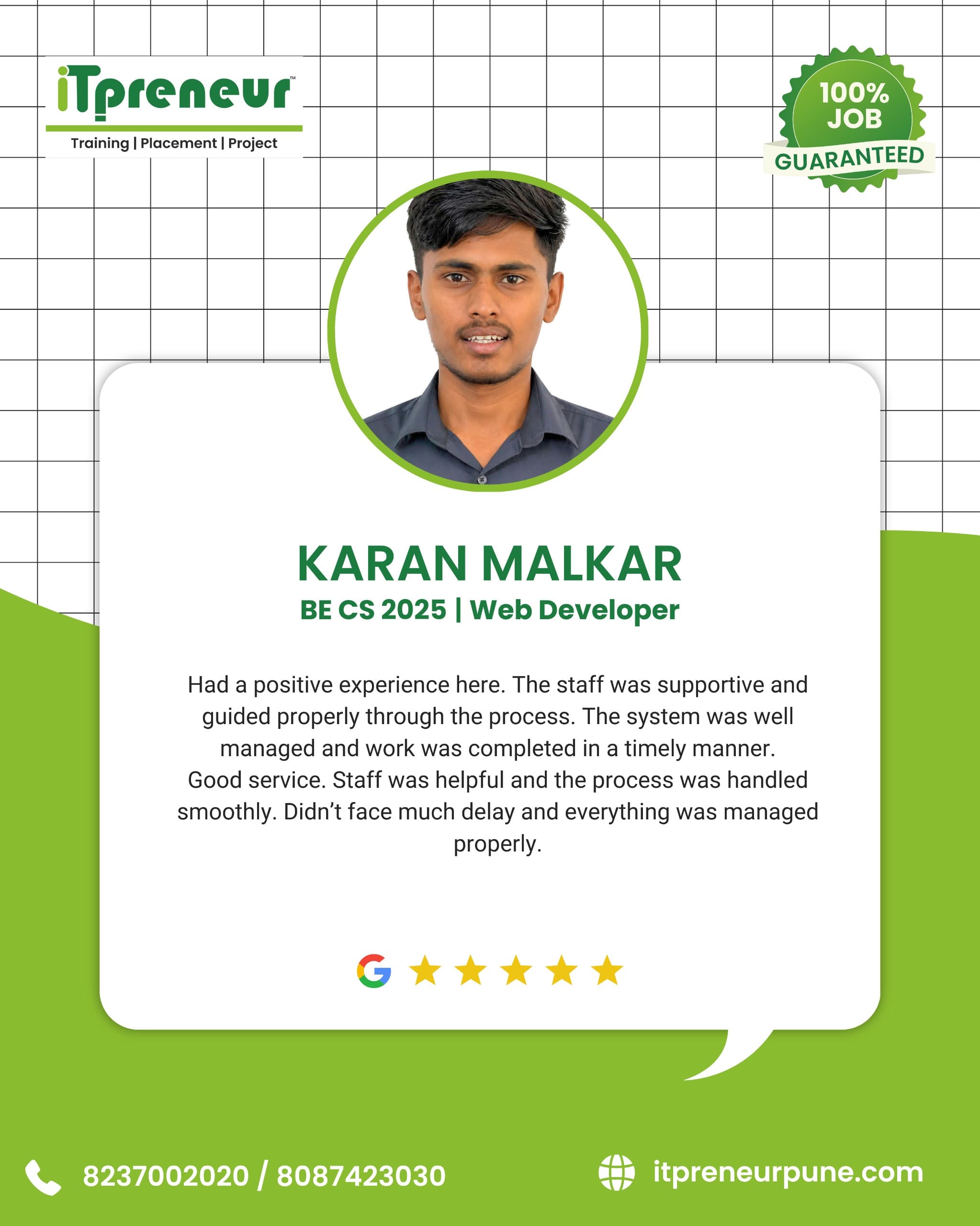 IT Preneur placed student success story 18