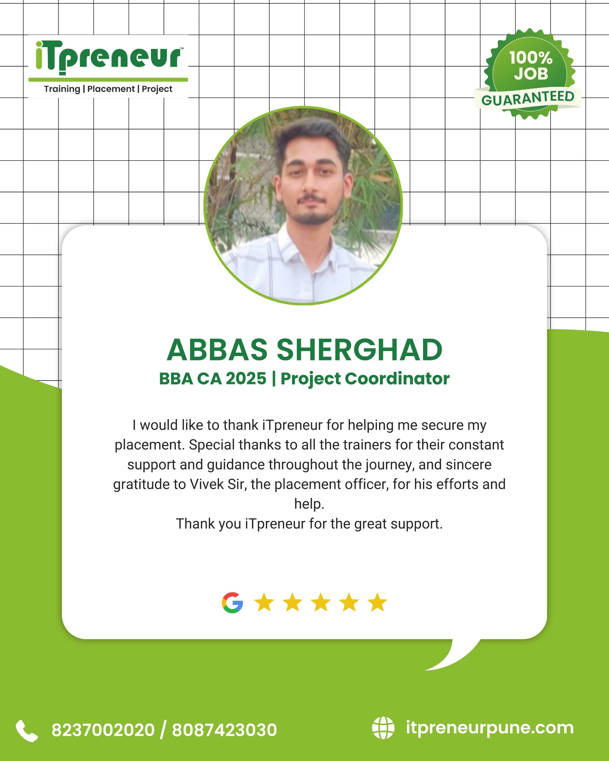 IT Preneur placed student success story 20